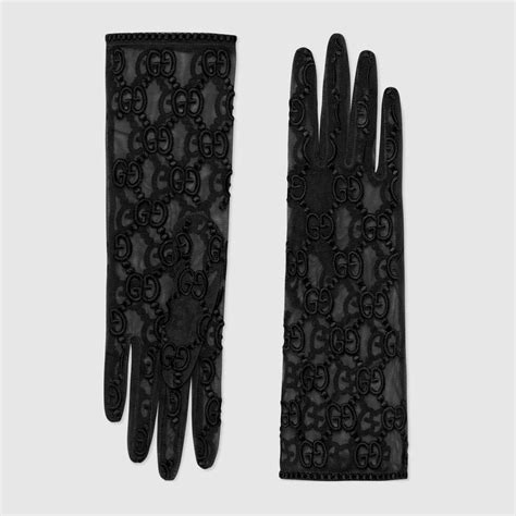 Gants en tulle avec motif GG en Tulle noir 